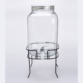 GLASS JAR WITH METAL STAND 8.05L 143A