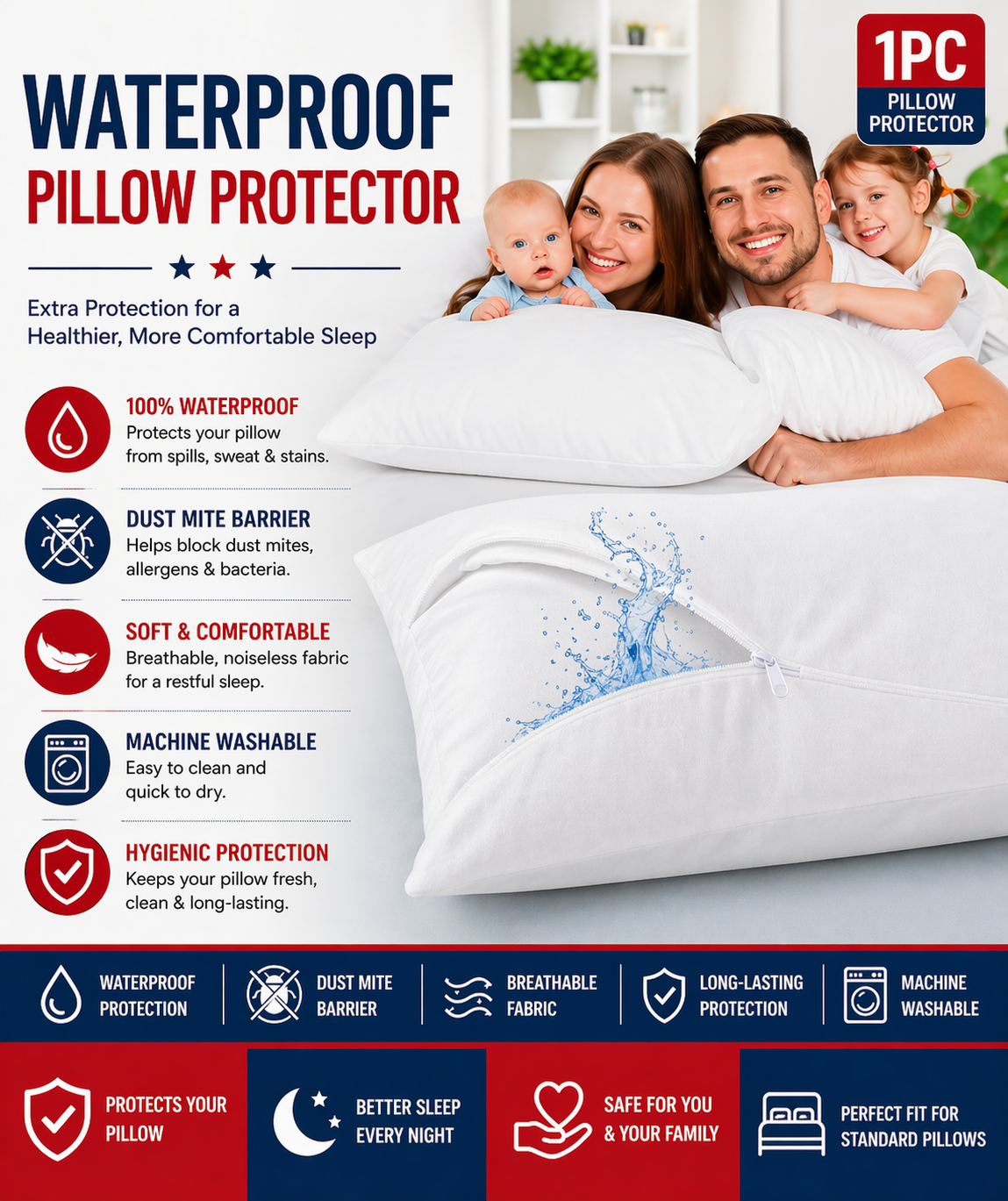 waterproof pillow protector
