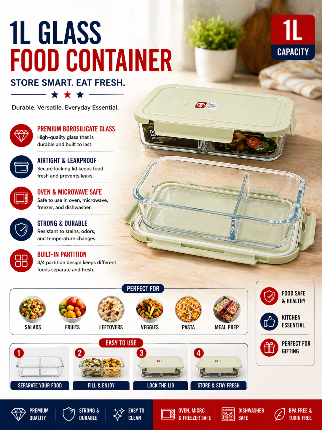 1L Glass container