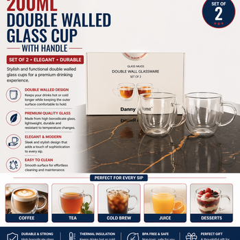 200ml double walled cup with handle