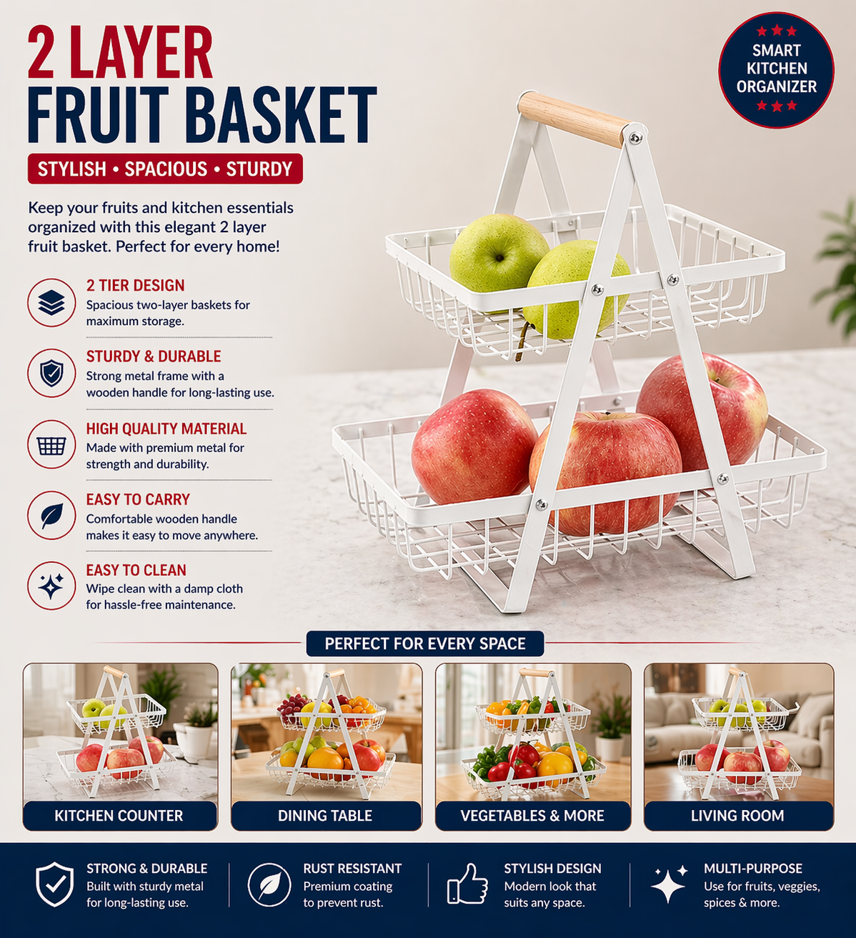 2 layer fruit basket