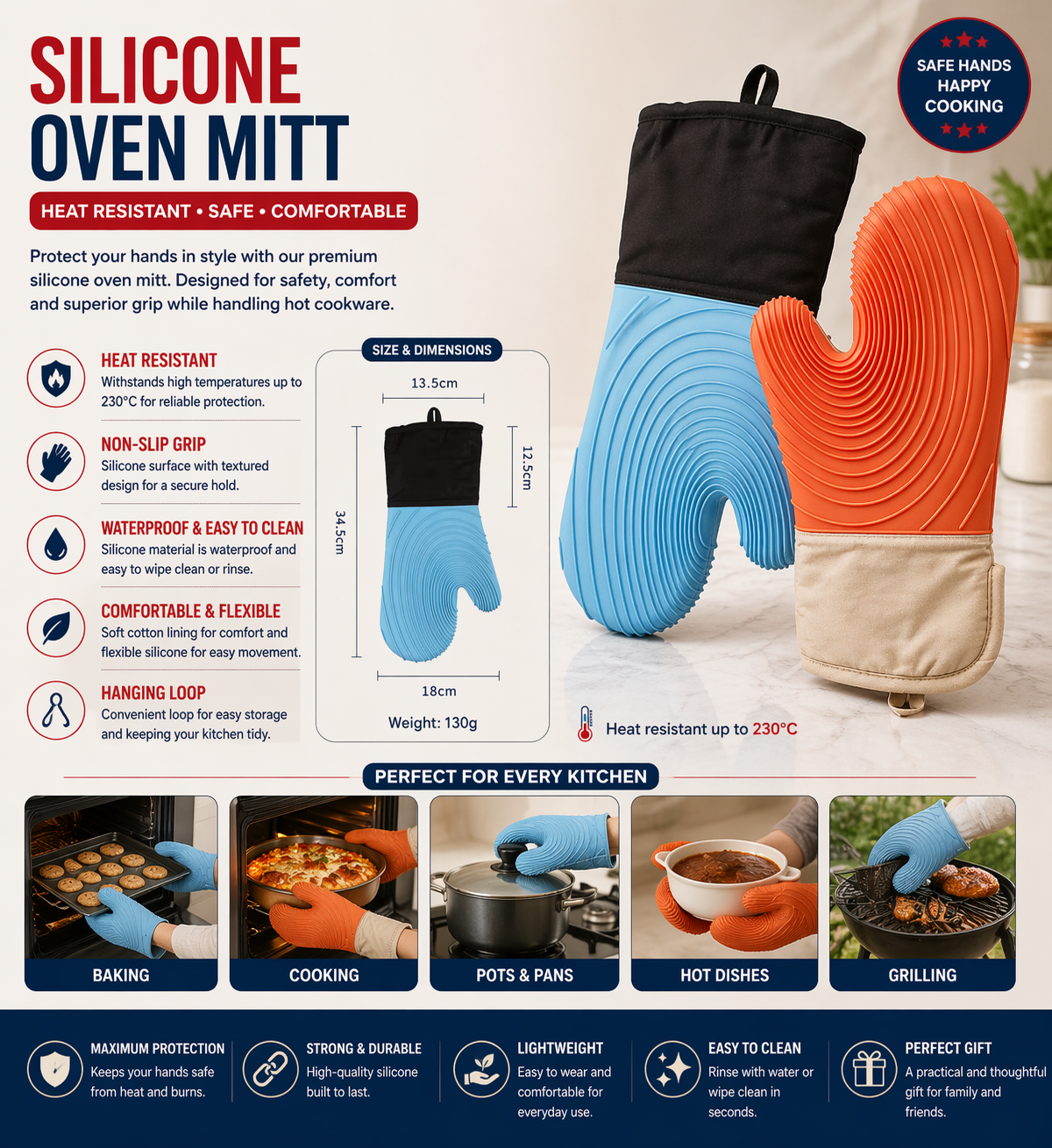 silicon oven mitt