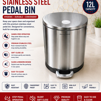 12L pedal bin