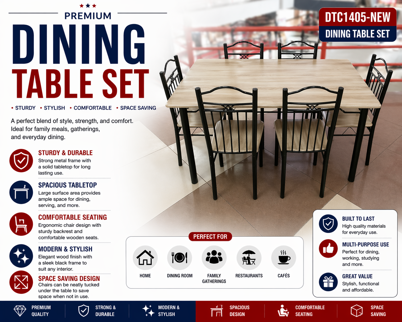 DTC1405 Dining Table With Chair