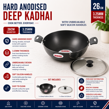 H/Anodized Kadai 26cm