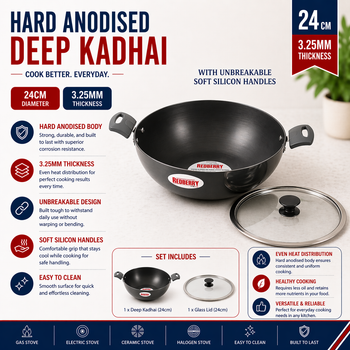 H/Anodized Kadai 24cm