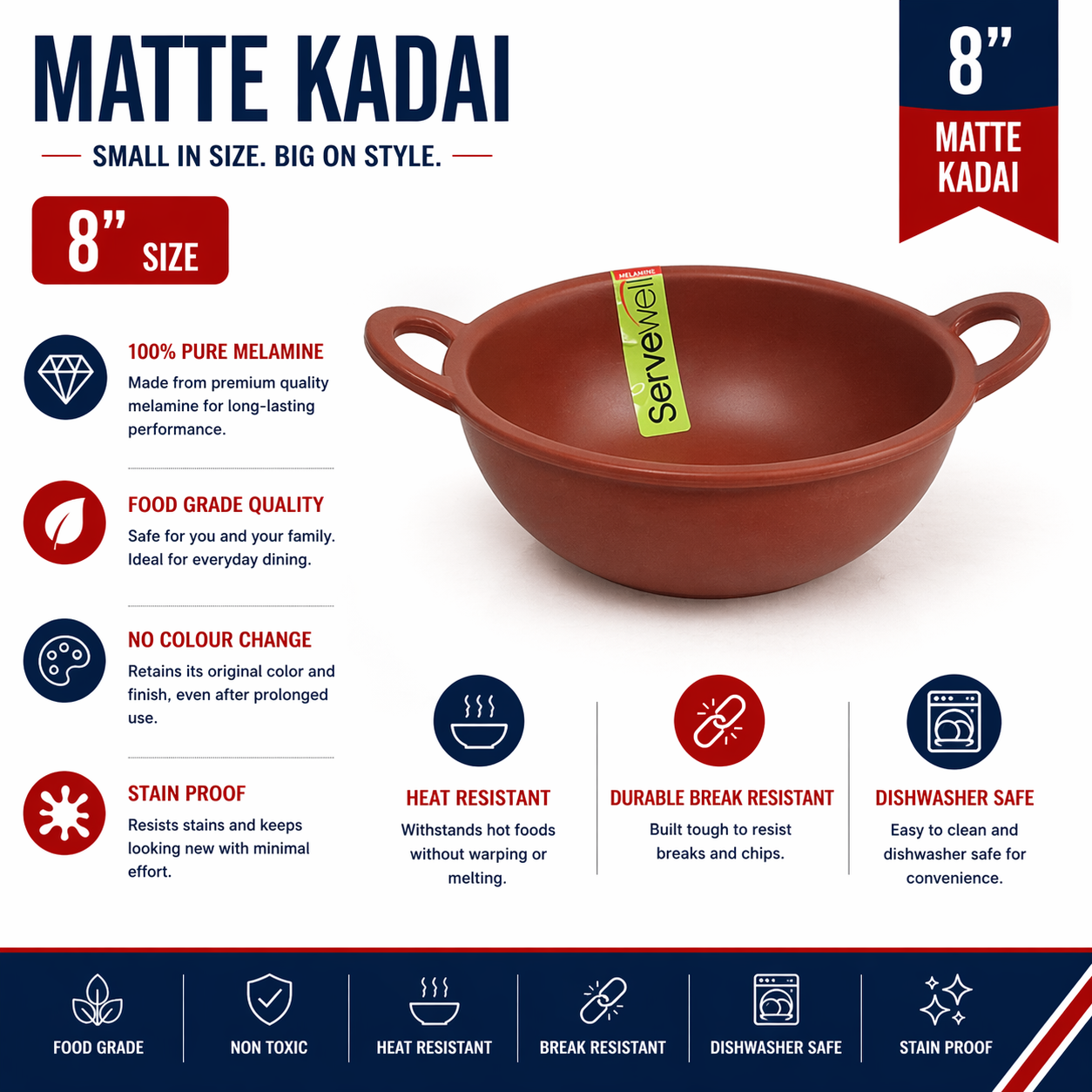 S-2720/T  MATTE KADAI- 8"