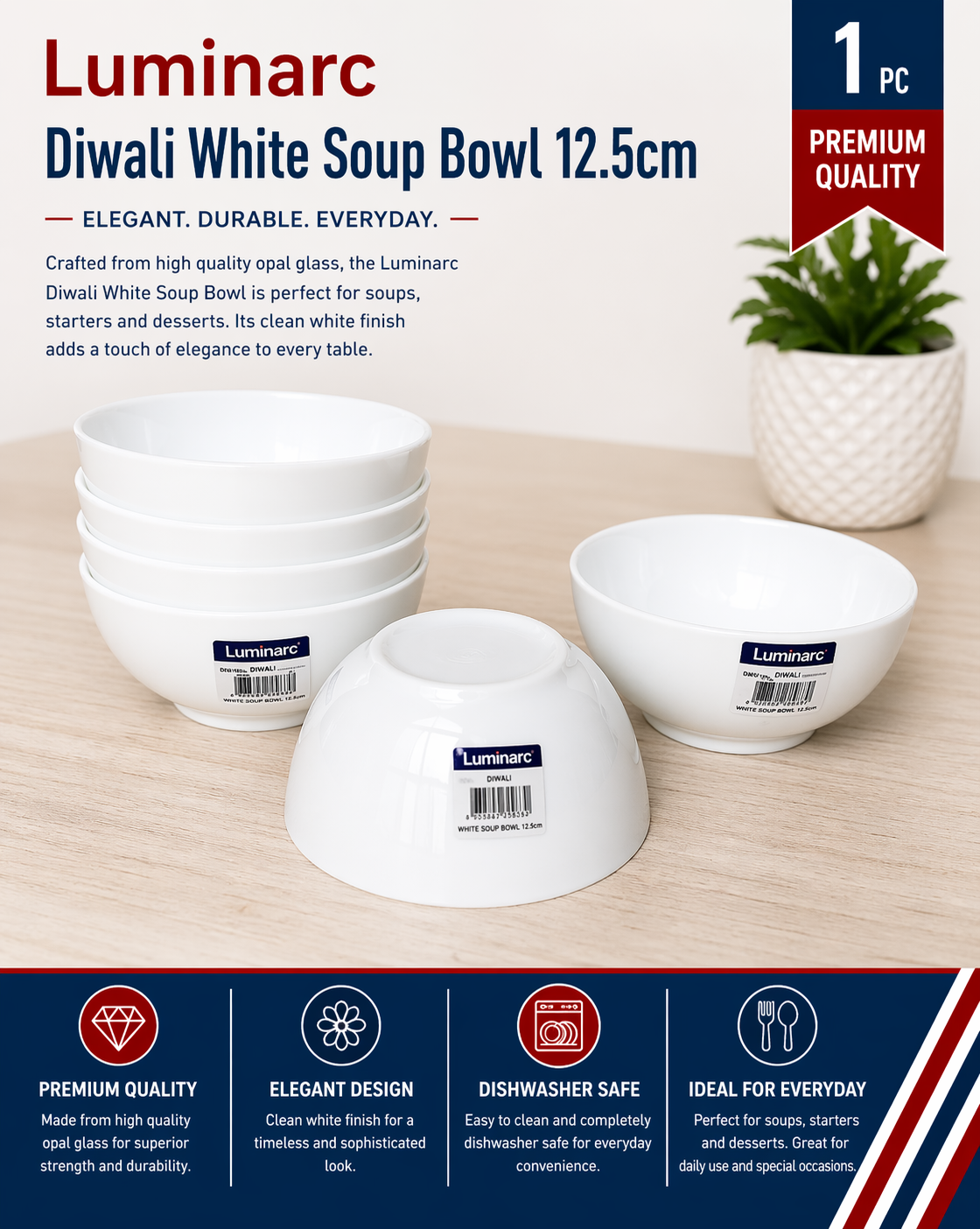[P6033] Diwali White Bowl 12cm
