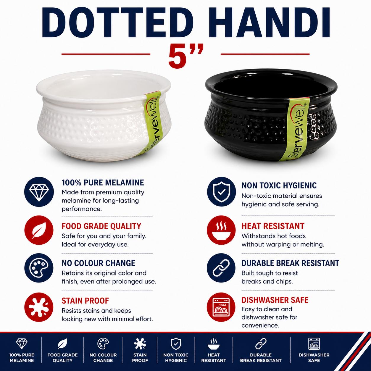 H-2384 DOTTED HANDI 5"