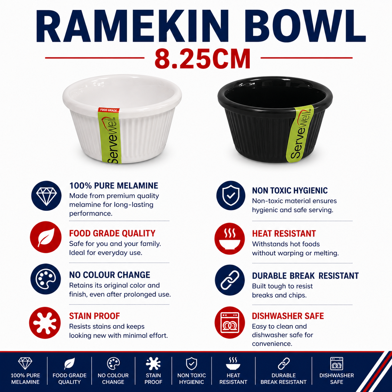 H-2370 - RIBBED RAMEKIN BOWL 8.2 CM
