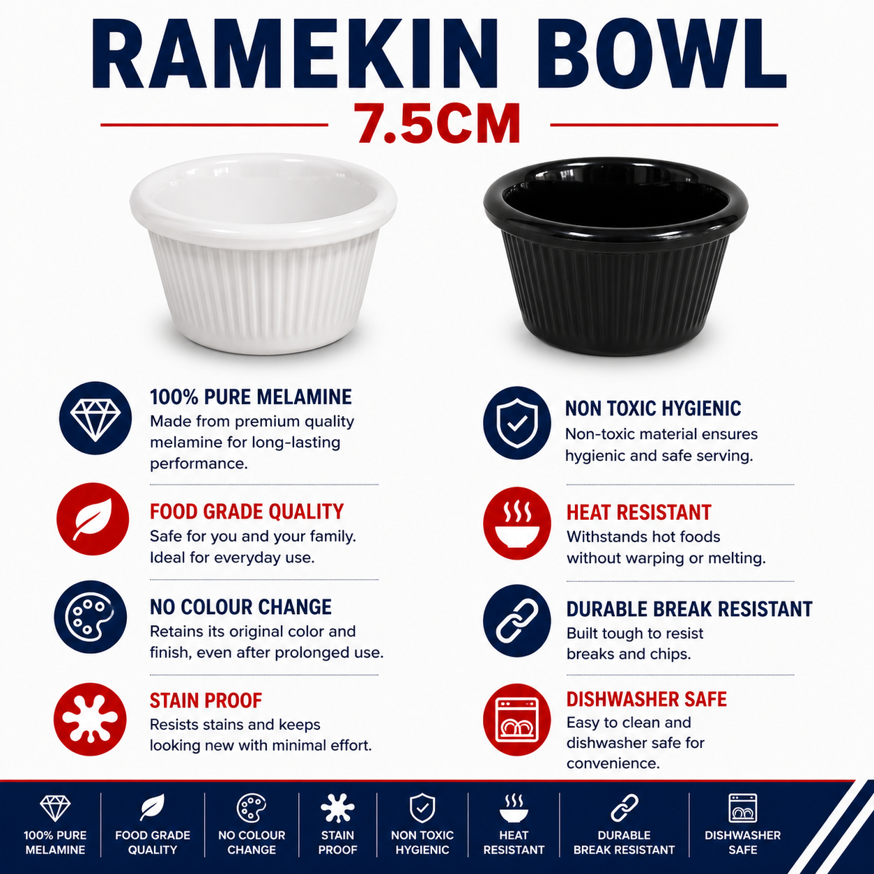 H-2369 - RIBBED RAMEKIN BOWL 7.5 CM