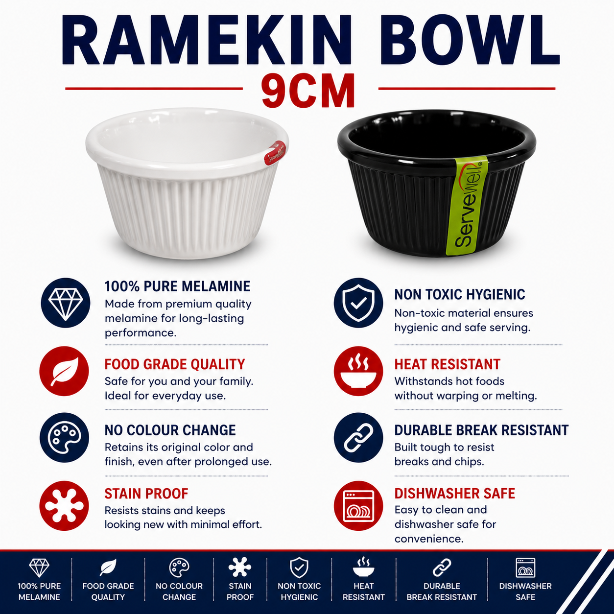 H-2371 - RIBBED RAMEKIN BOWL9 CM