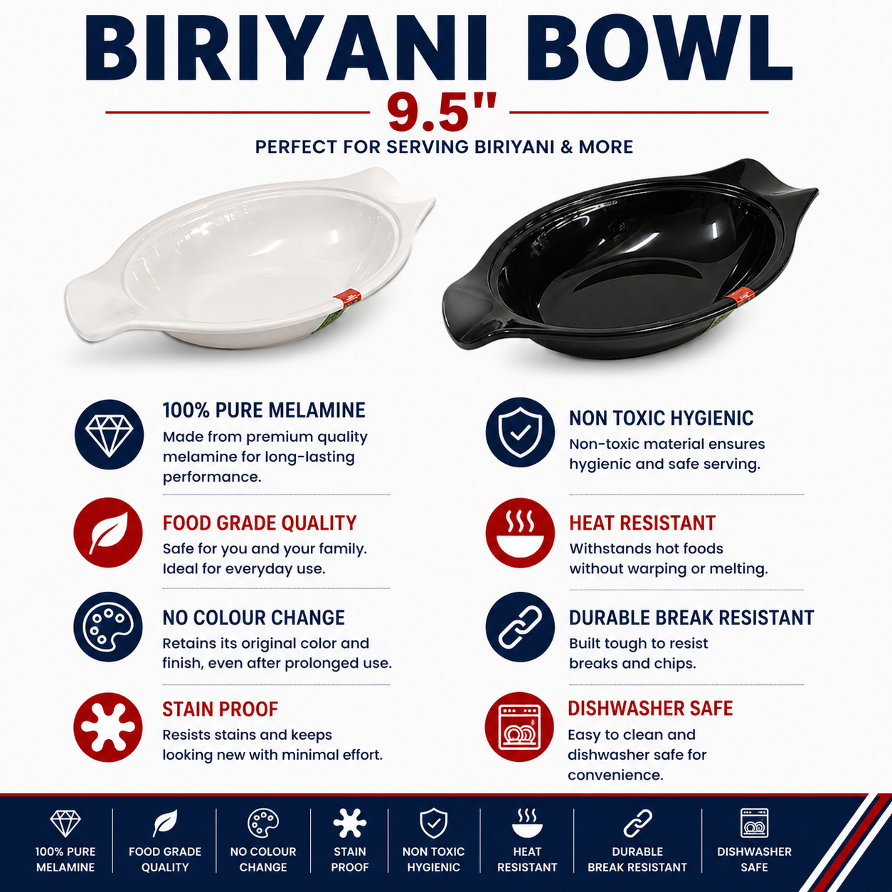 H-2283 BIRIYANI BOWL 9.5"