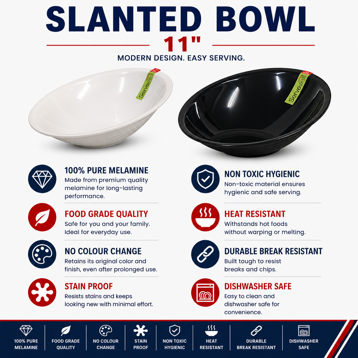 H-2215 SLANTED BOWL 11"