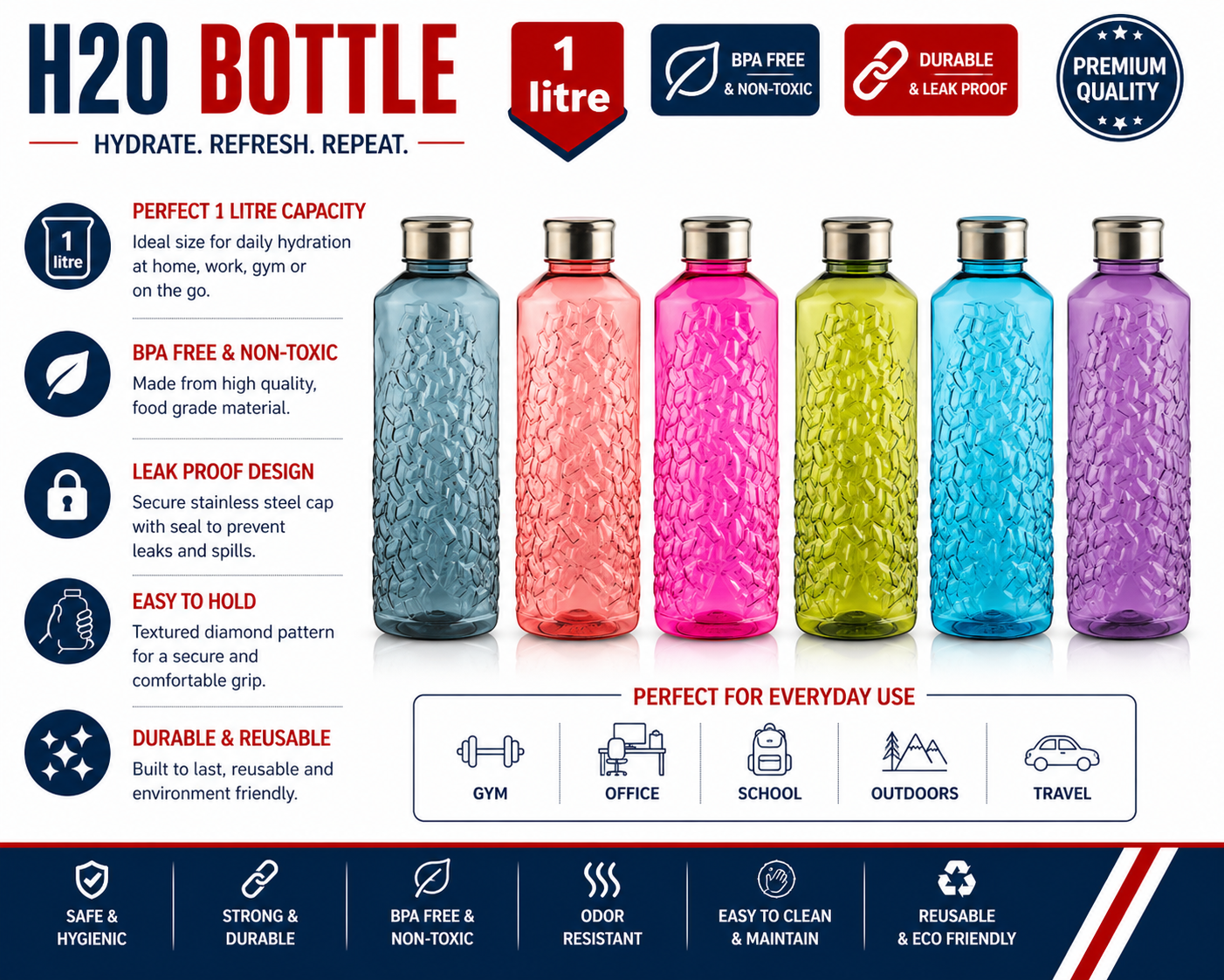 H2O Bottle 1000 ml
