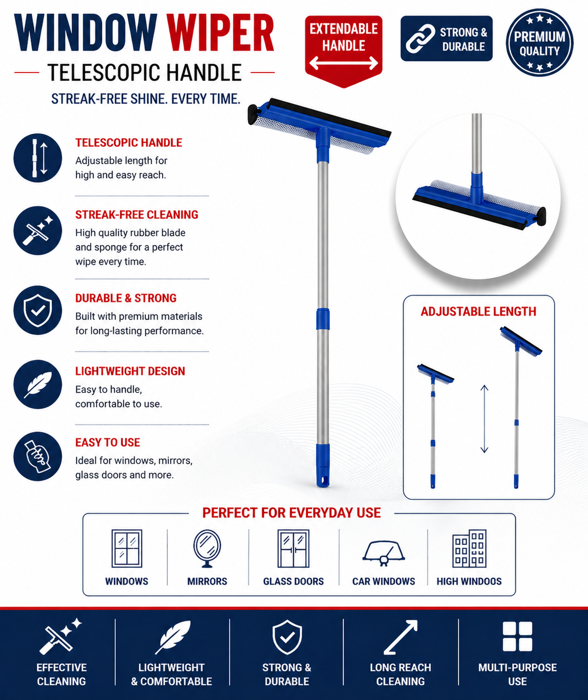 Window Wiper - Telescopic Handle
