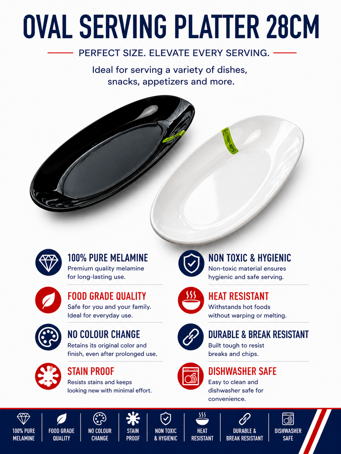G-2407 - OVAL SERVING PLATTER 28CM