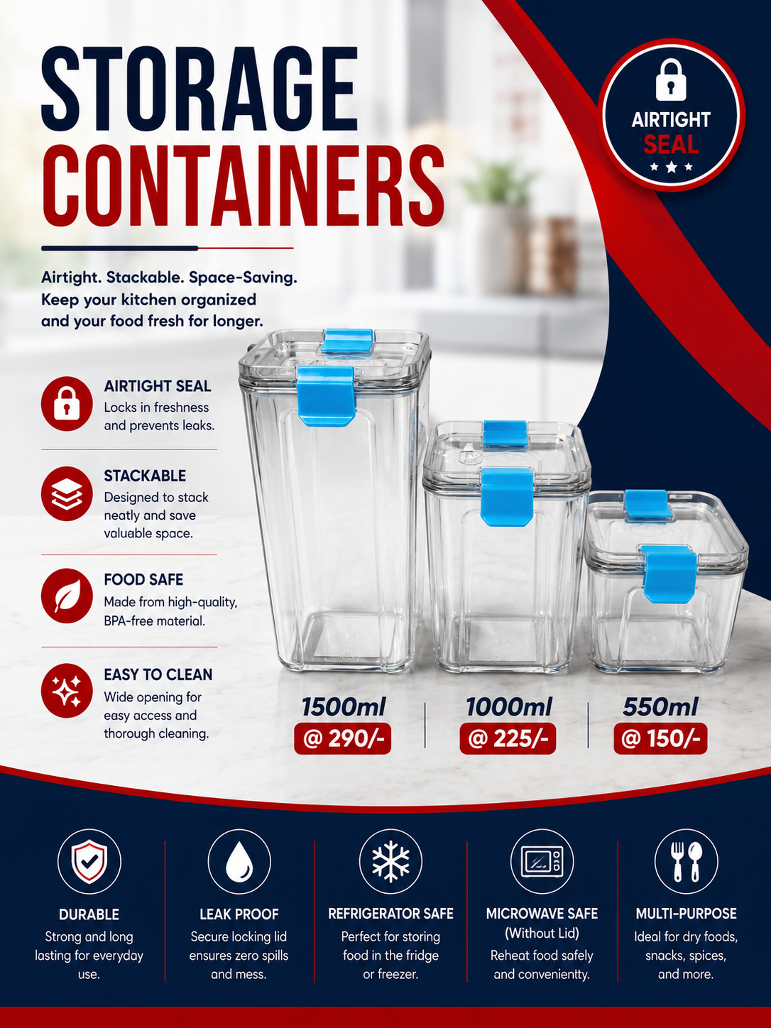 Airtight Storage Containers (Smart Store)