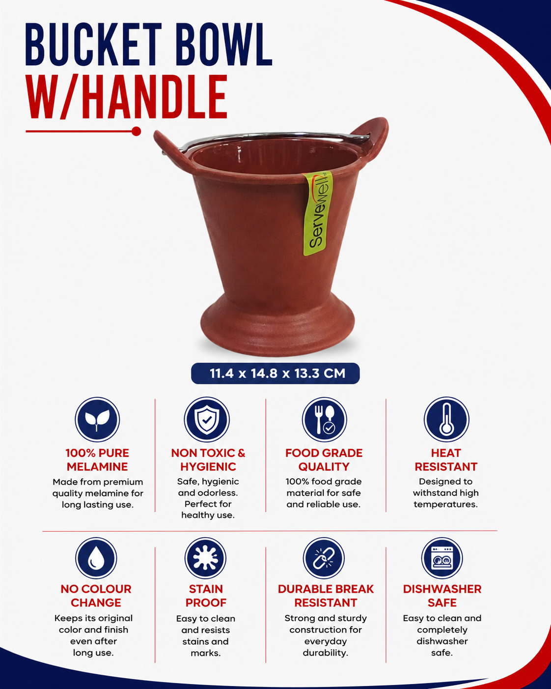 BUCKET BOWL W/HANDLE