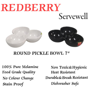 H-2349ROUND PICKLE BOWL 7" (BLACK/WHITE)