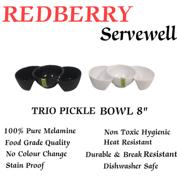 H-2345TRIO PICKLE BOWL 8" (BLACK/WHITE)