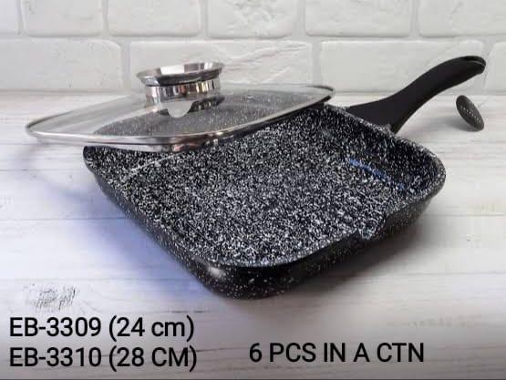 DIE COASTING SQ GRILL PAN W/LID