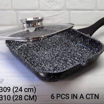 DIE COASTING SQ GRILL PAN W/LID