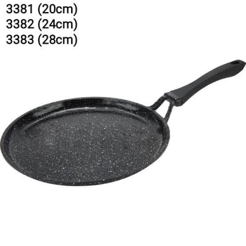 Black Die-Casting Crepe Pan with Marble Coating