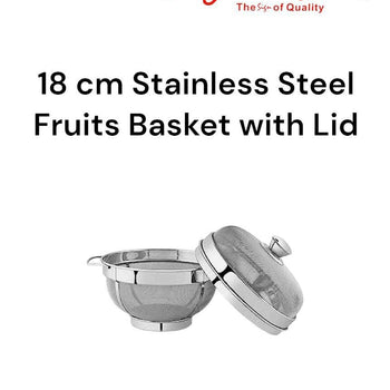S/S Fruit Basket 18 W/Lid No7