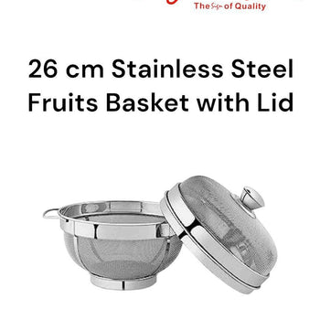 S/S Fruit Basket 26 W/Lid No10
