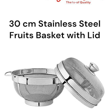 S/S Fruit Basket 30 W/Lid No 12