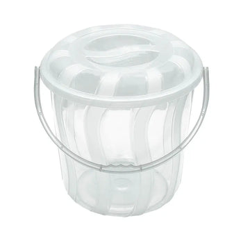 STRIPE BUCKET WITH LID CLEAR