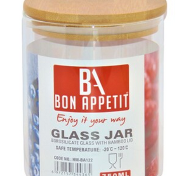 BA Glass Jar 200ml + Bamboo Lid