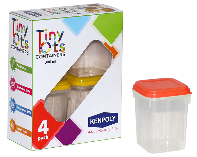 TINY TOTS CONTAINERS 300ML - 4 PACK
