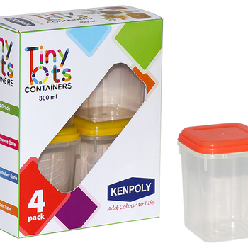 TINY TOTS CONTAINERS 300ML - 4 PACK