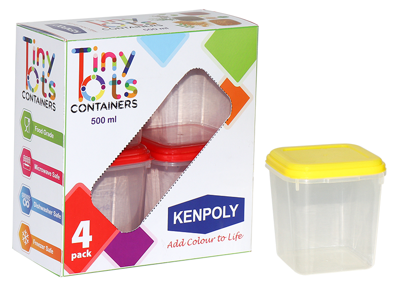 TINY TOTS CONTAINERS 500ML - 4 PACK