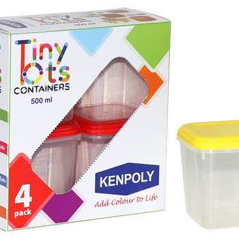 TINY TOTS CONTAINERS 500ML - 4 PACK