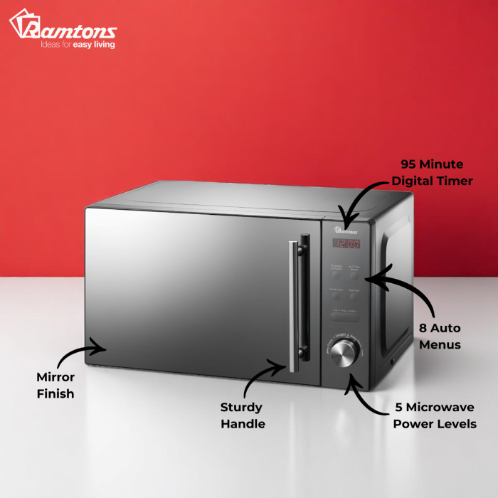 Ramtons 20Lt Digital Microwave Silver Glass