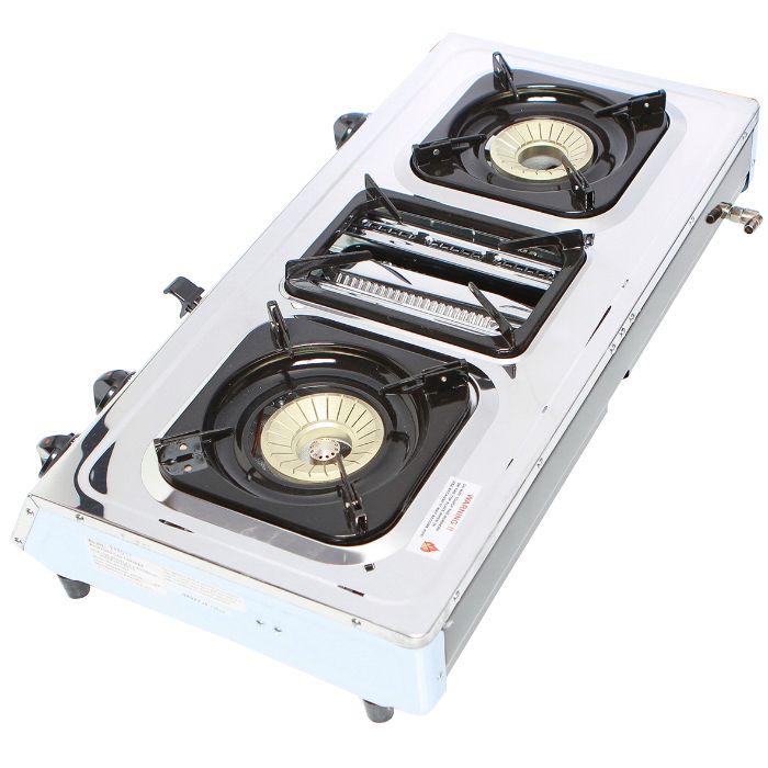 Ramtons 2 Burner + Grill Gas Cooker S/Steel