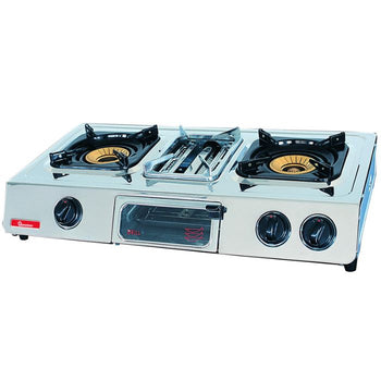 Ramtons 2 Burner + Grill Gas Cooker S/Steel