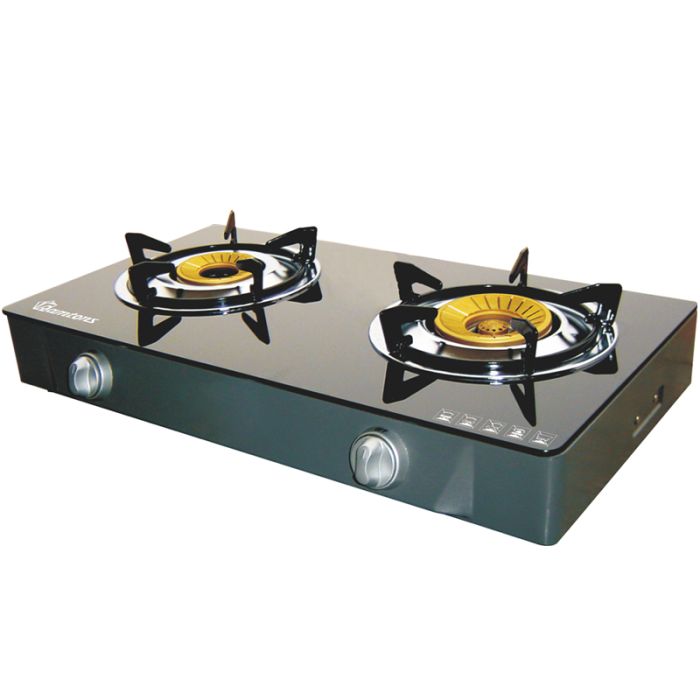 Ramtons 2 Burner Gas Cooker Ceramic Top