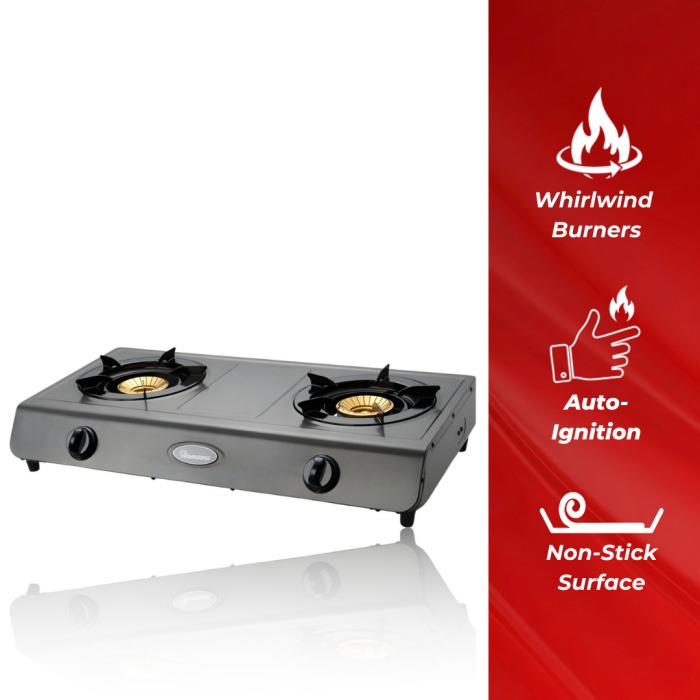 Ramtons Double Burner Gas Cooker Black