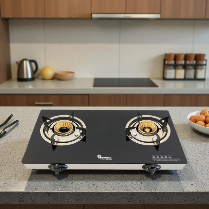 Ramtons 2 Gas  Burner Super Slim Ceramic Top