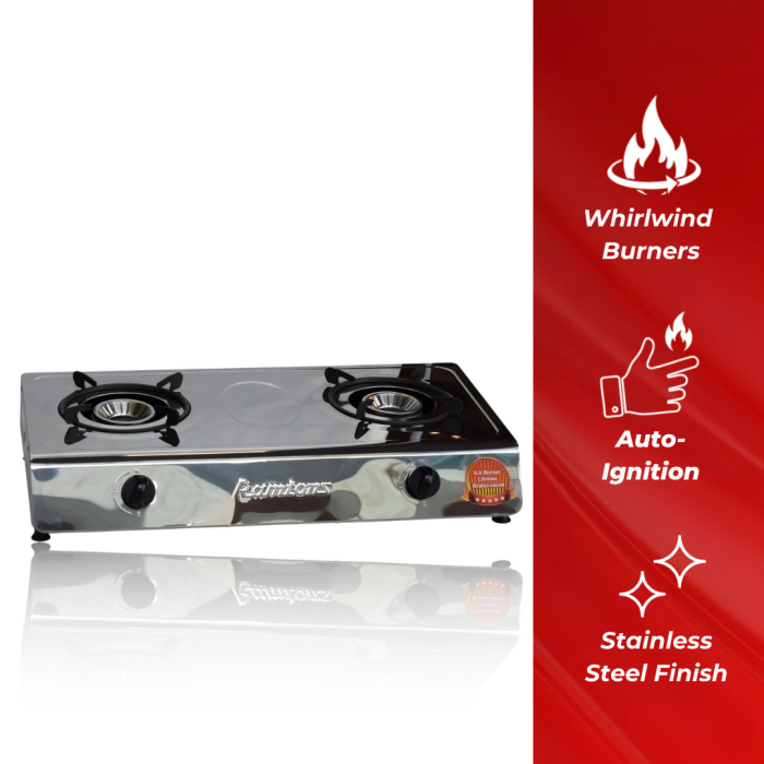 Ramtons 2 Burner Table Top Cooker S/Steel