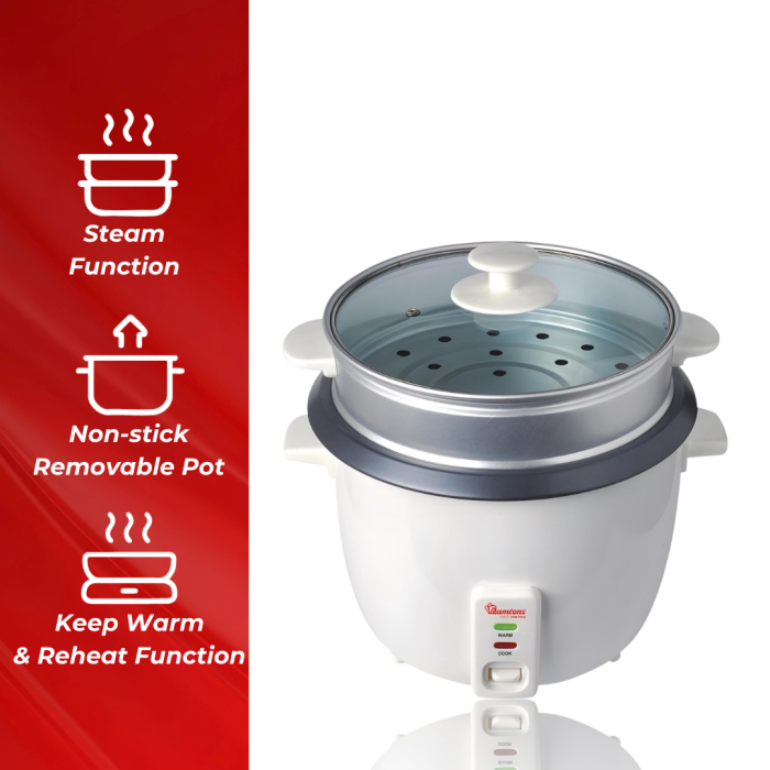 Ramtons Rice Cooker + Steamer 2.8Lts