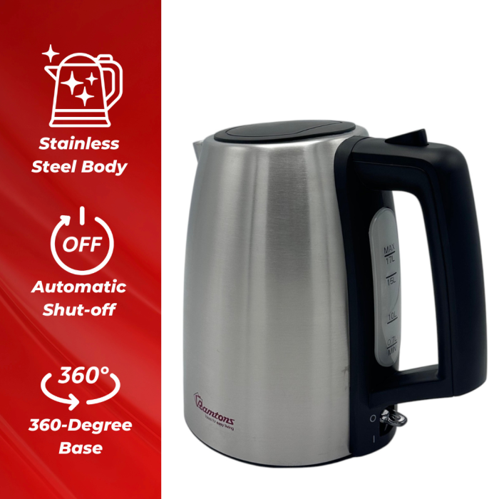 Ramtons S/Steel Cordless Kettle 1.7Lt