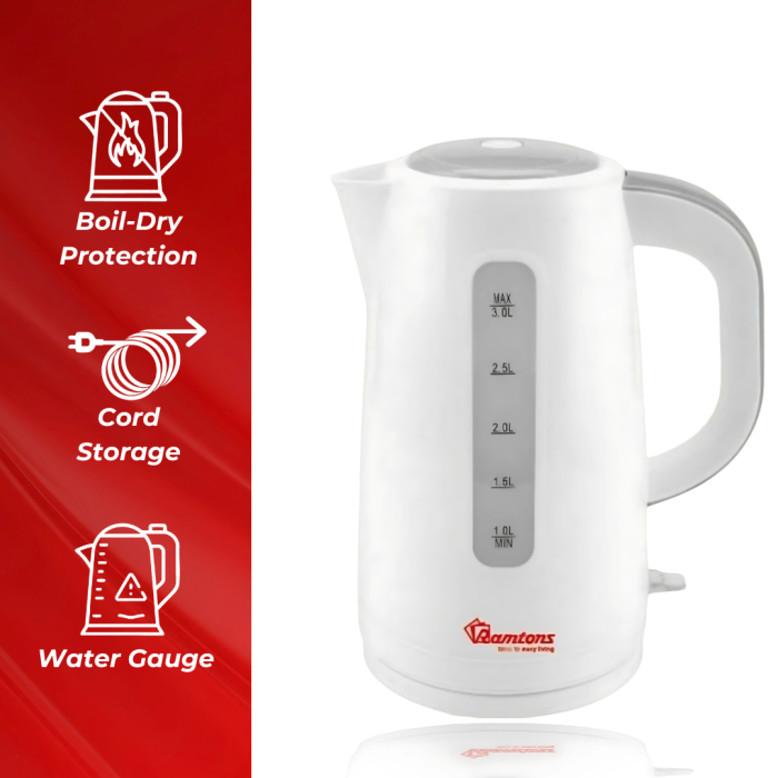 Ramtons 3Lts Cordless Kettle
