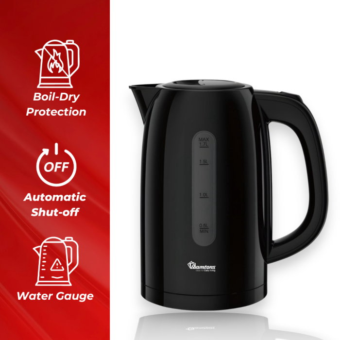 Ramtons 1.7Lt Cordless Kettle Black